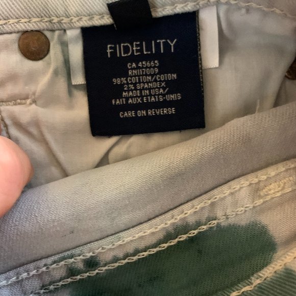 Fidelity Low Rise Grey Denim Shorts/Tie Dye Denim Shirts/Grey Green Tie Dye - Picture 5 of 6